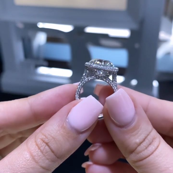 4ct Round Cut White Sapphire Engagement Ring