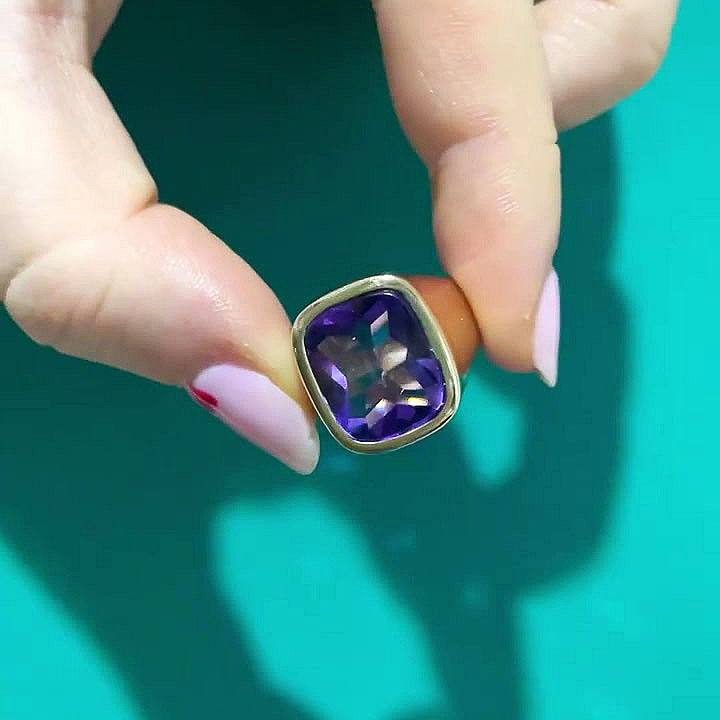 5ct Cushion Cut Blue Sapphire Men's Engagement Ring