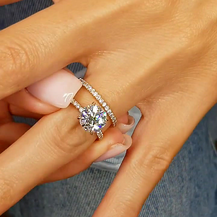 3ct Round Cut White Sapphire Wedding Set