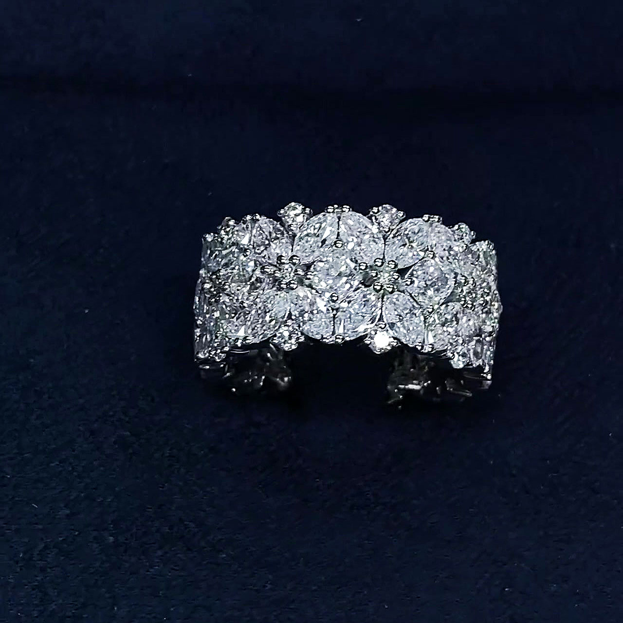 5.65ct Marquise Cut White Sapphire Eternity Ring