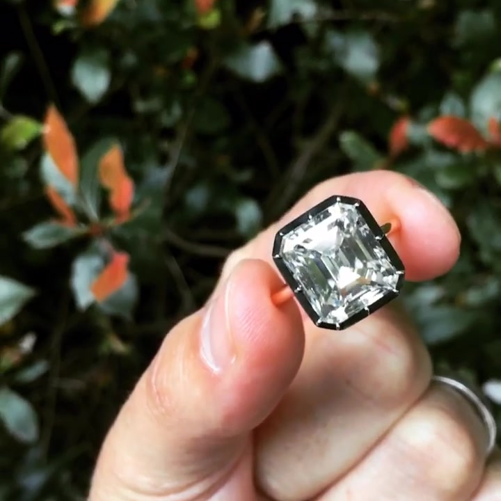 4ct Halo Emerald Cut White Sapphire Engagement Ring