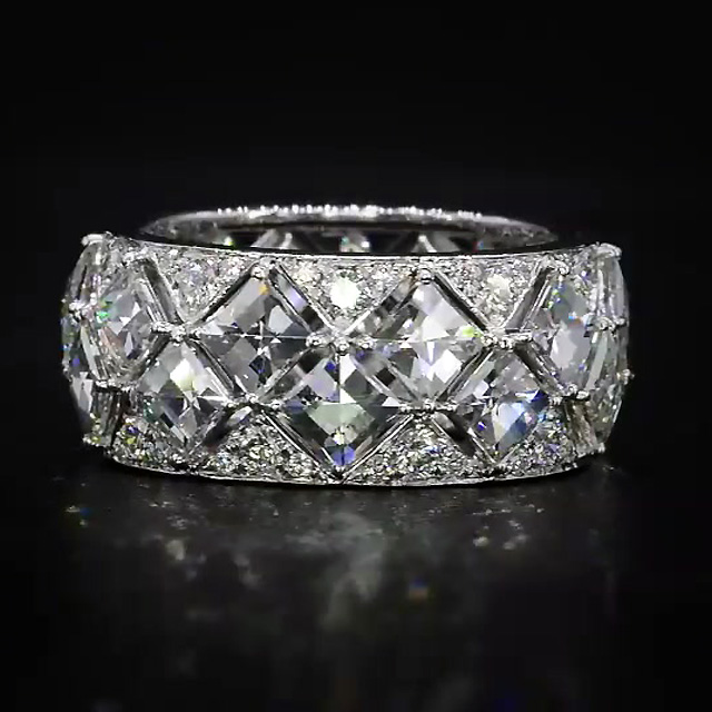 7ct Princess Cut White Sapphire Eternity Ring