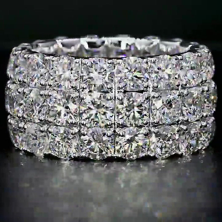 8ct Round Cut White Sapphire Eternity Ring