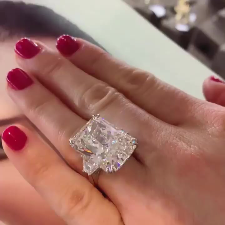 White Topaz Radiant Cut Silver Engagement Ring