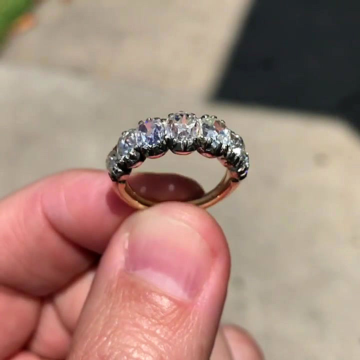 4.55ct Art Deco Round Cut White Eternity Ring