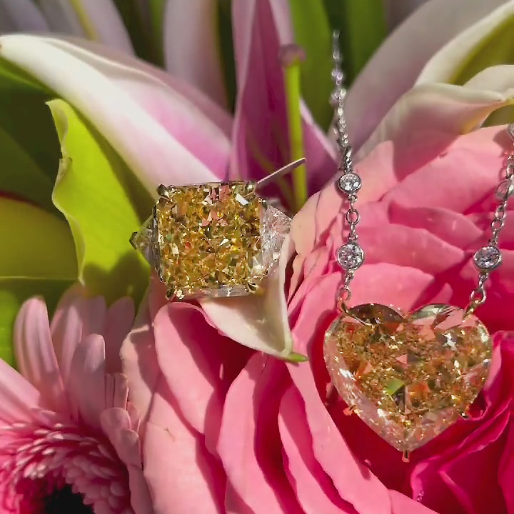 Heart Cut Yellow Sapphire Pendant Necklace