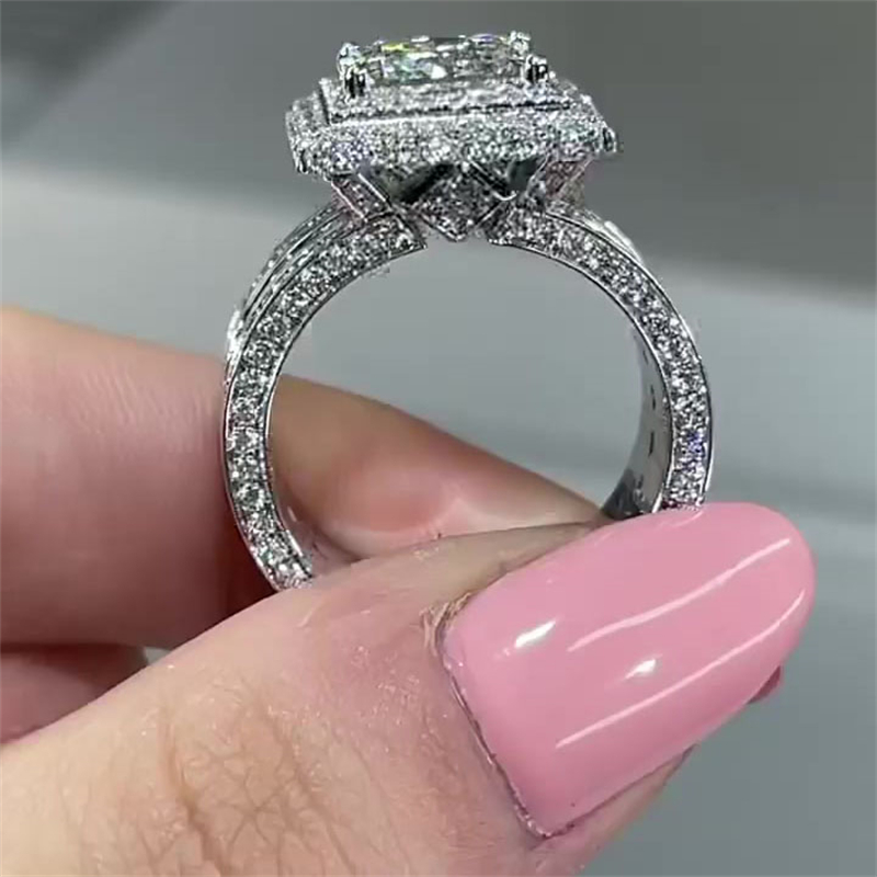 6ct Princess Cut White Sapphire Engagement Ring