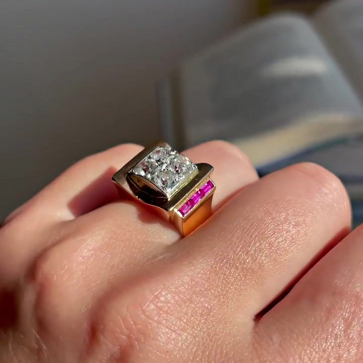 4ct Round Cut White Sapphire Engagement Ring