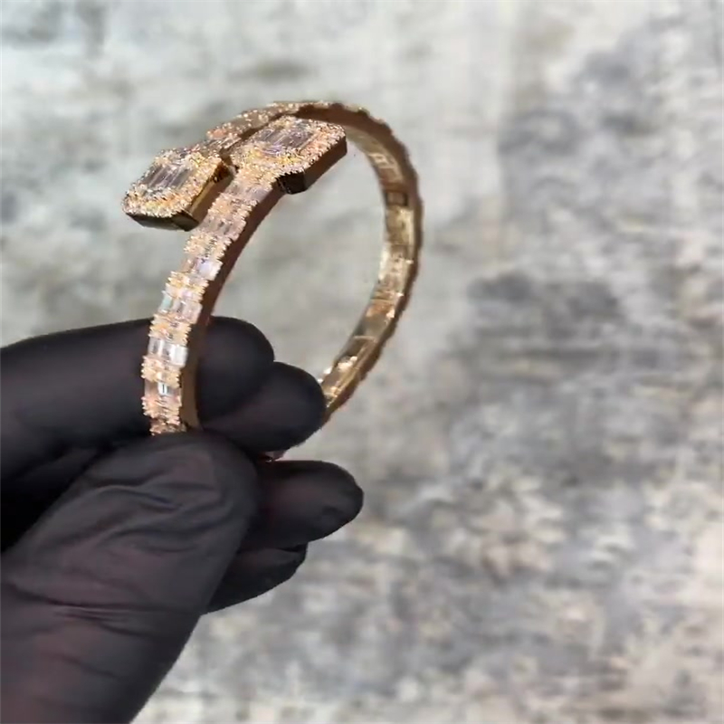 Trendy Design Opening Adjustable Emerald Cut Bracelet