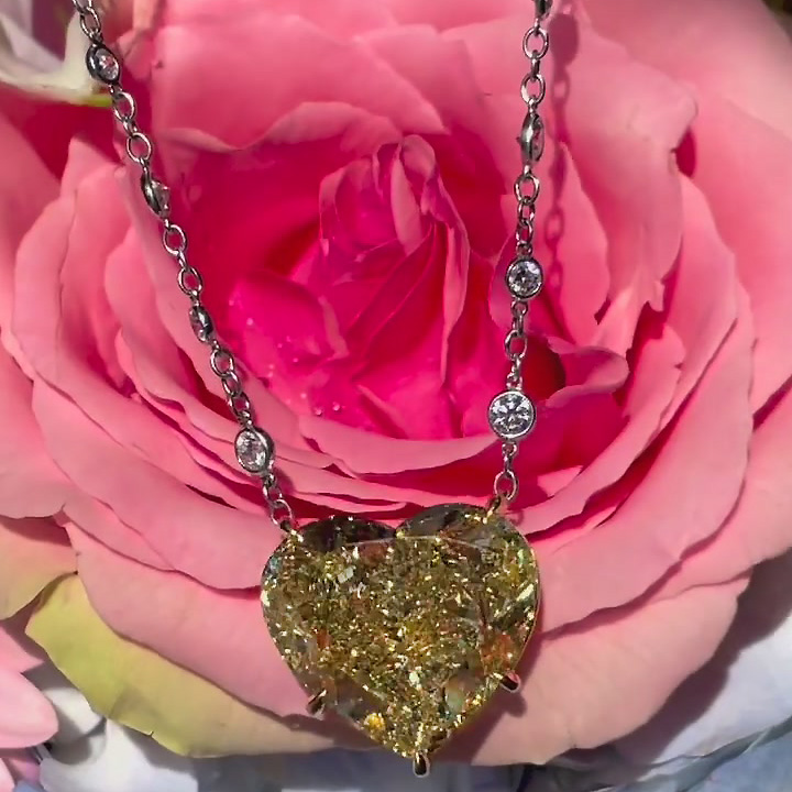 Heart Cut Yellow Sapphire Pendant Necklace