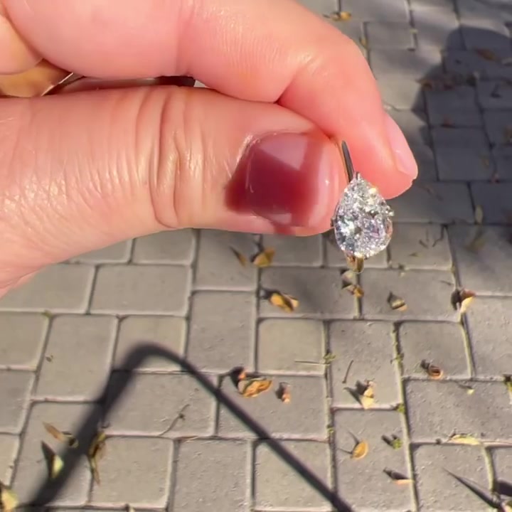 1.47ct Pear Cut White Sapphire Wedding Ring