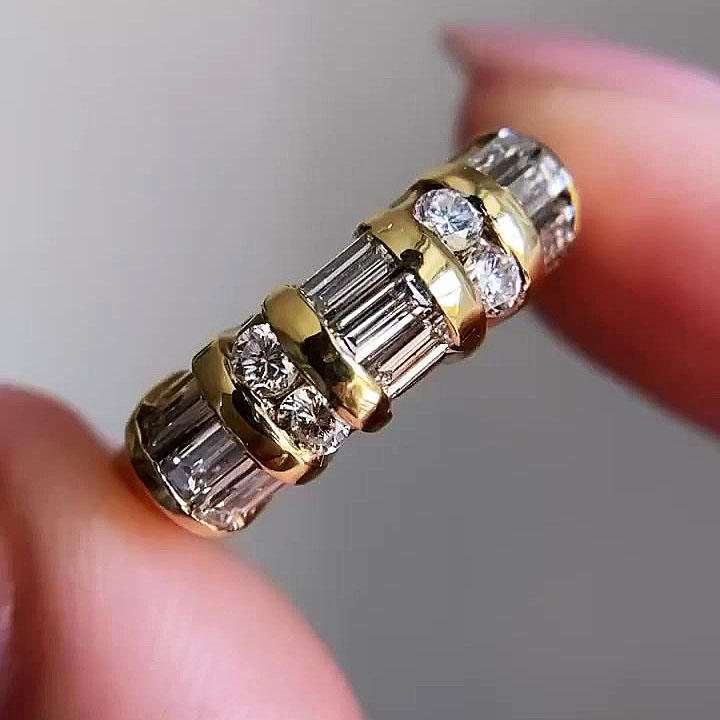 4.25ct Baguette Cut White Sapphire Eternity Ring