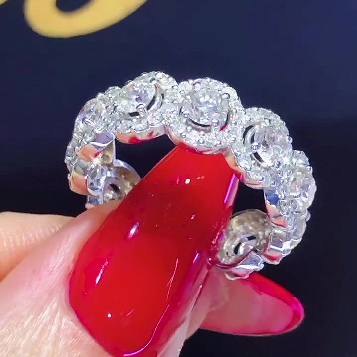 5.25ct Round Cut White Sapphire Eternity Ring