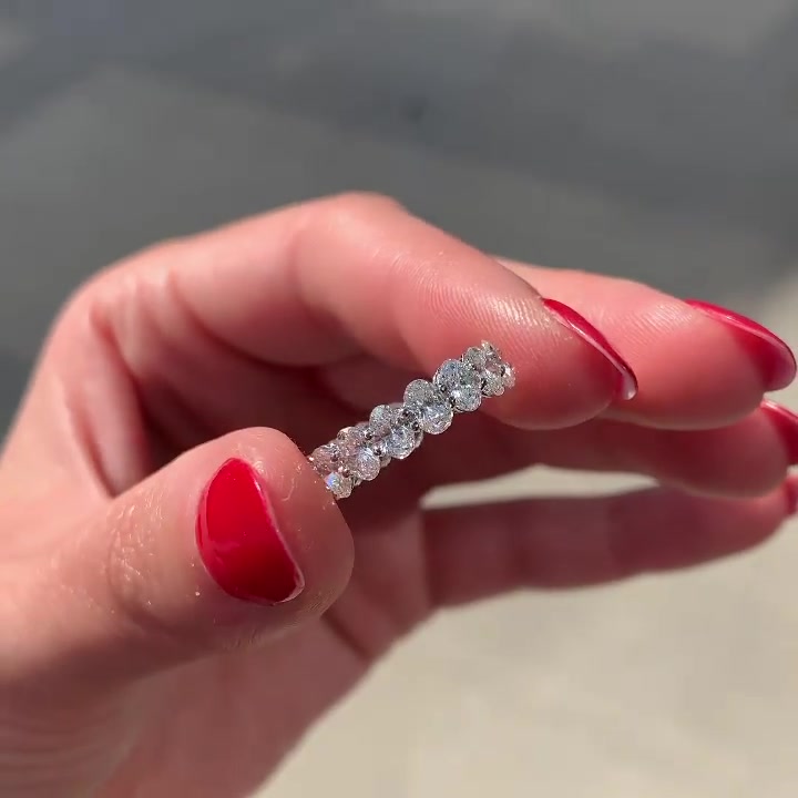 4.5ct Oval Cut White Sapphire Wedding Band