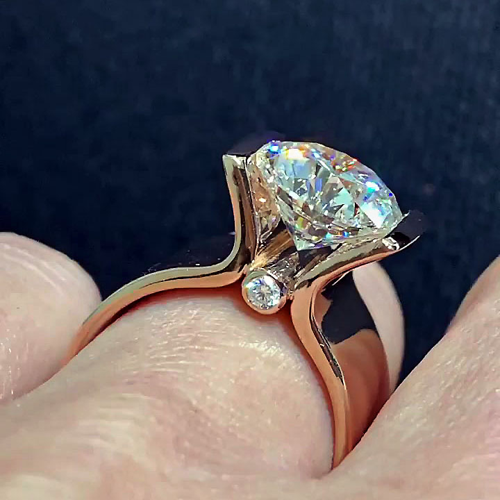 5ct Round Cut White Sapphire Engagement Ring