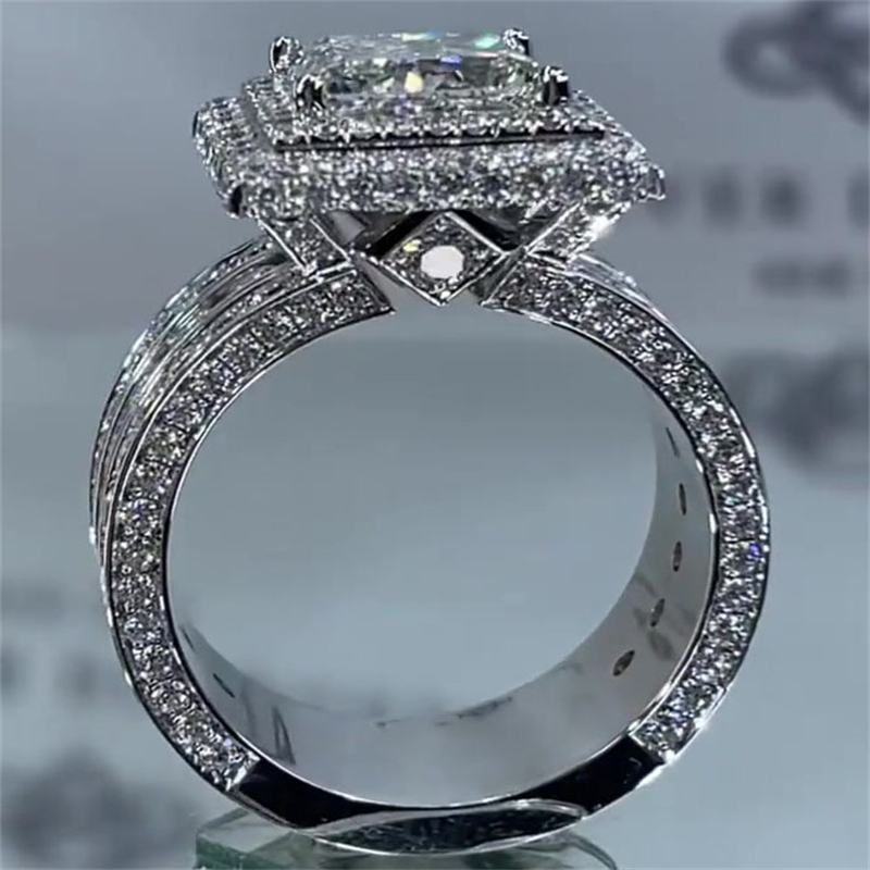 6ct Princess Cut White Sapphire Engagement Ring