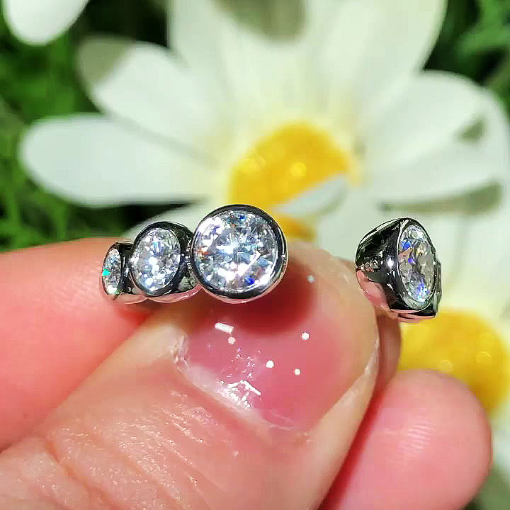 3ct Round Cut White Sapphire Eternity Ring