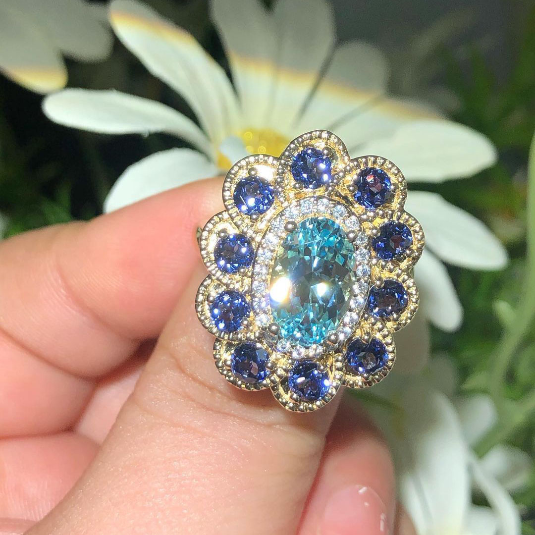 5ct Oval Cut Aquamarine Sapphire Engagement Ring