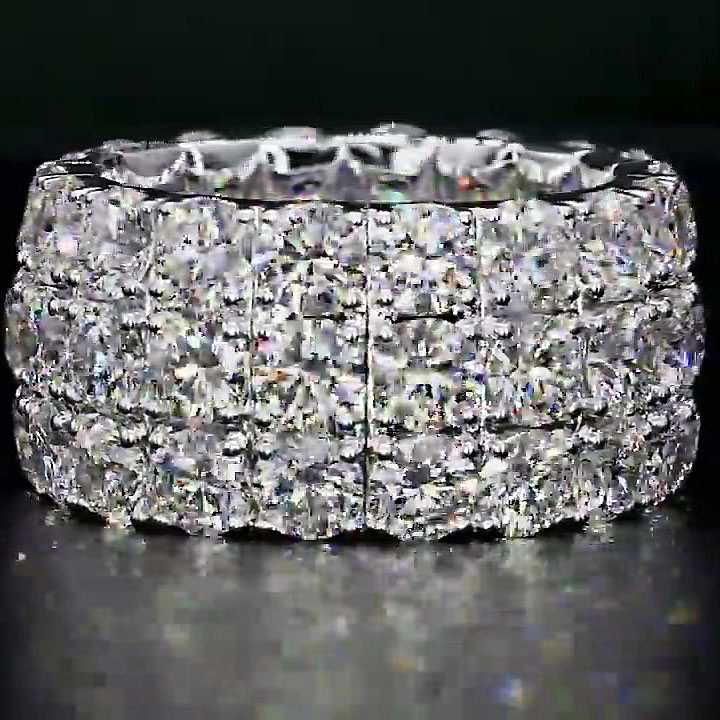 8ct Round Cut White Sapphire Eternity Ring