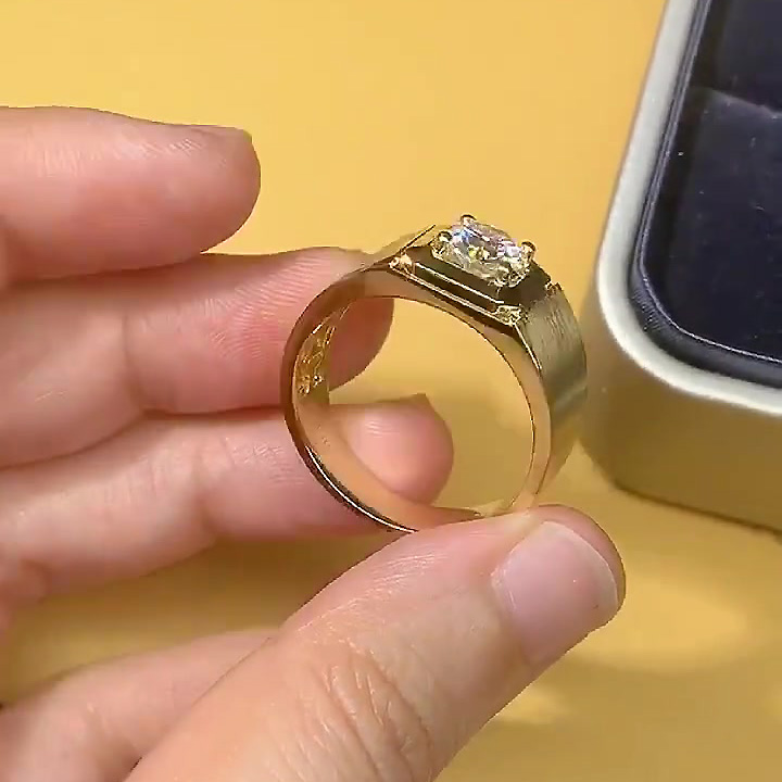 5ct Radiant Cut White Sapphire Men's Engagement Ring