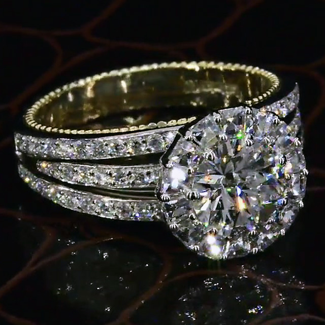 5ct Round Cut White Sapphire Engagement Ring