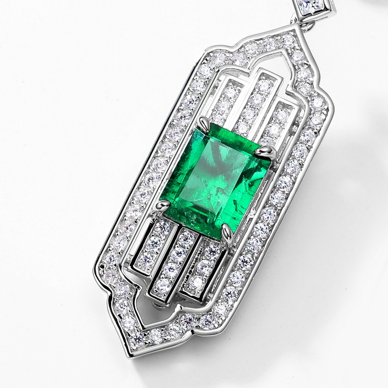Art Deco Emerald Cut Emerald Sapphire Drop Earrings