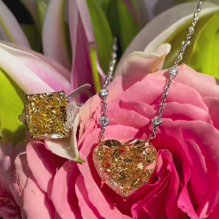 Heart Cut Yellow Sapphire Pendant Necklace