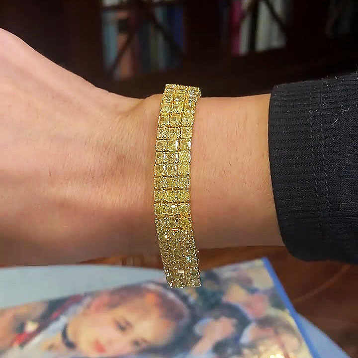 Princess Cut Yellow Sapphire Bracelet