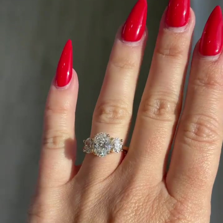 2.5ct Oval Cut White Sapphire Wedding Ring