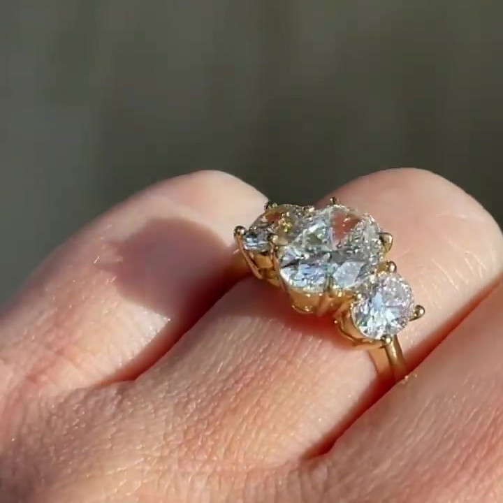 2.5ct Oval Cut White Sapphire Wedding Ring