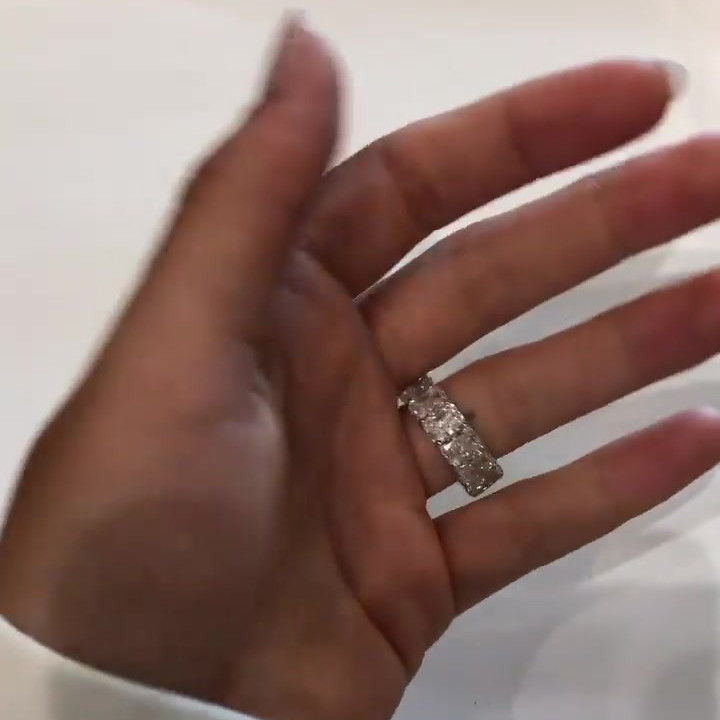 5.7ct Radiant & Oval Cut White Sapphire Wedding Band