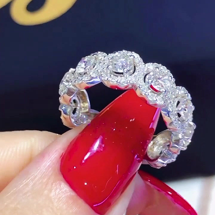 5.25ct Round Cut White Sapphire Eternity Ring