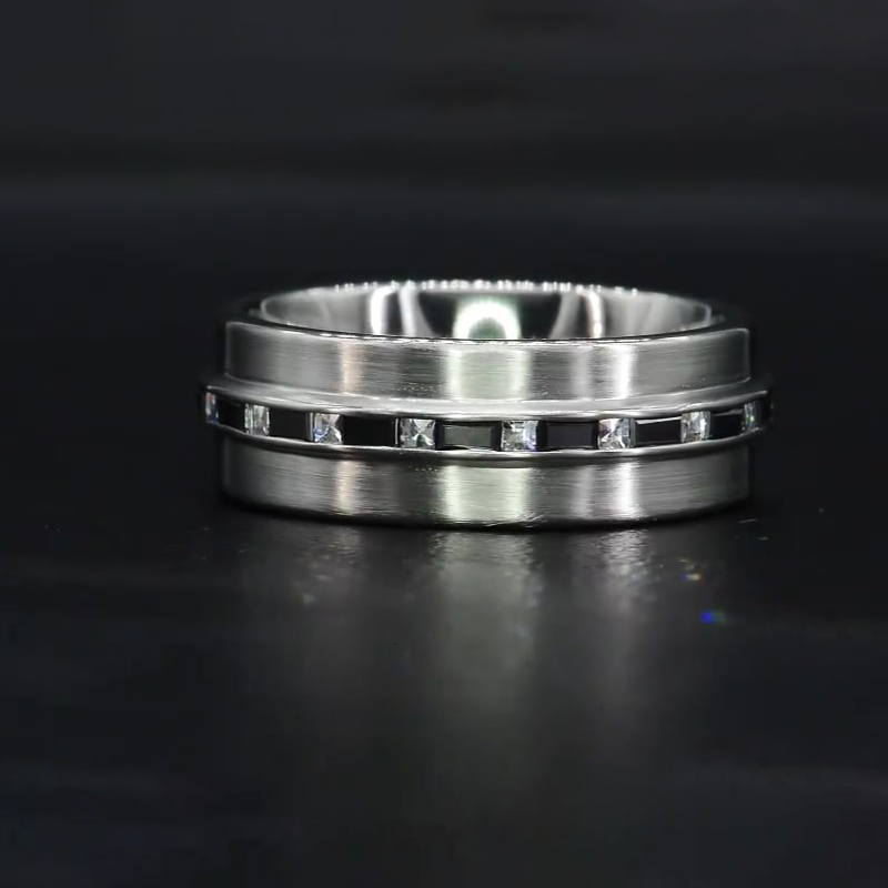 1.05ct Princess Cut White Sapphire Men's Wedding Band