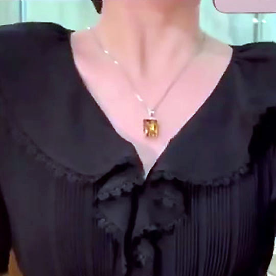 Emerald Cut Yellow Sapphire Pendant Necklace