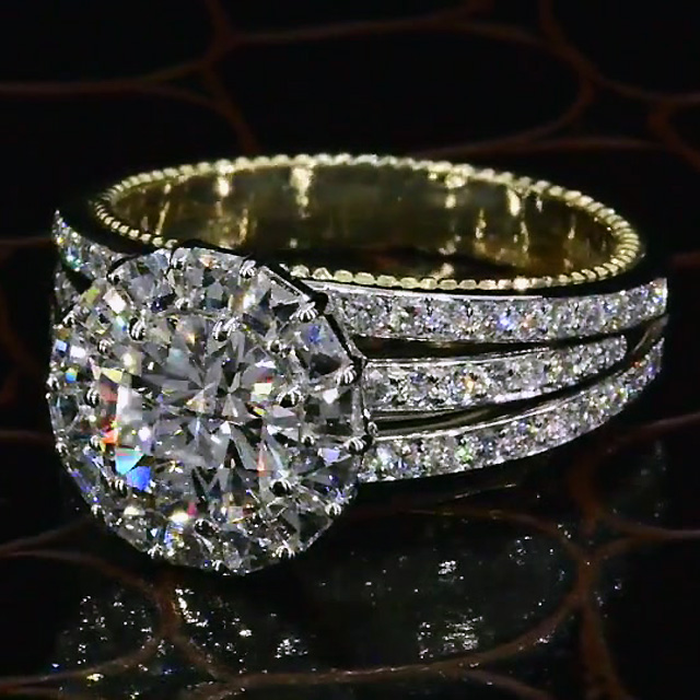 5ct Round Cut White Sapphire Engagement Ring