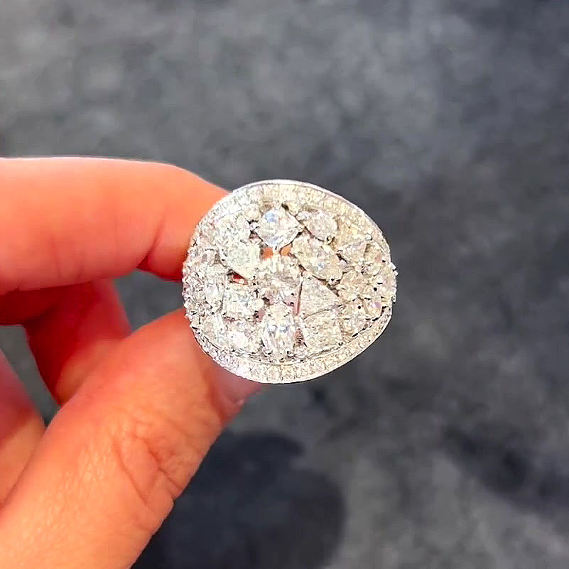 8ct Irregular Cut White Sapphire Eternity Ring