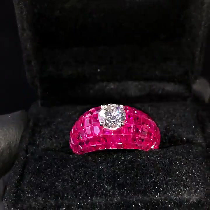 2ct Round Cut Ruby Sapphire Engagement Ring