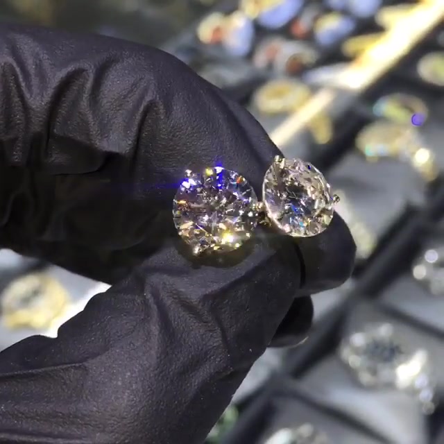 Round Cut White Sapphire Earrings