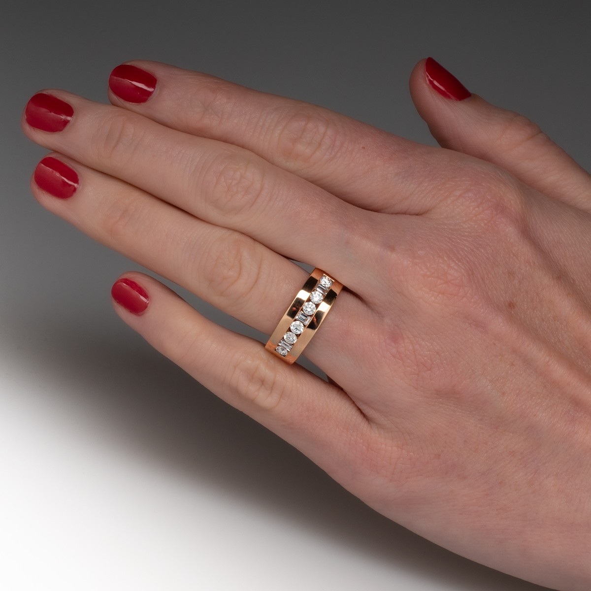 3.5ct Round&Emerald Cut White Sapphire Half Eternity Ring