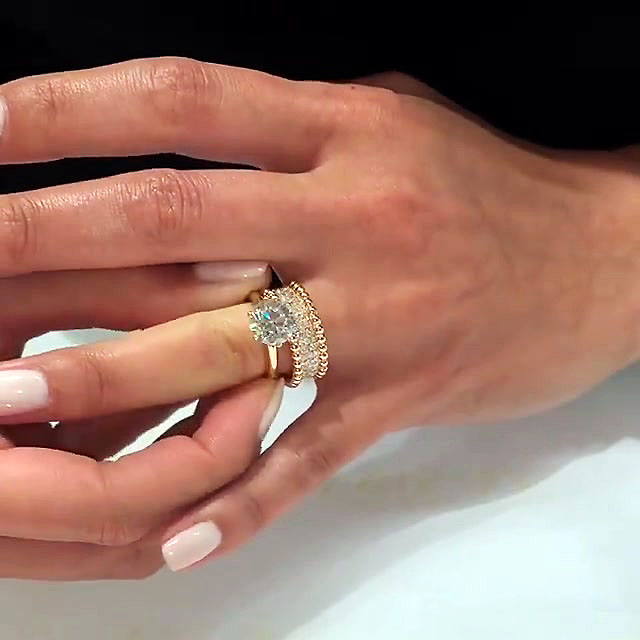 3ct Round Cut White Sapphire Wedding Set