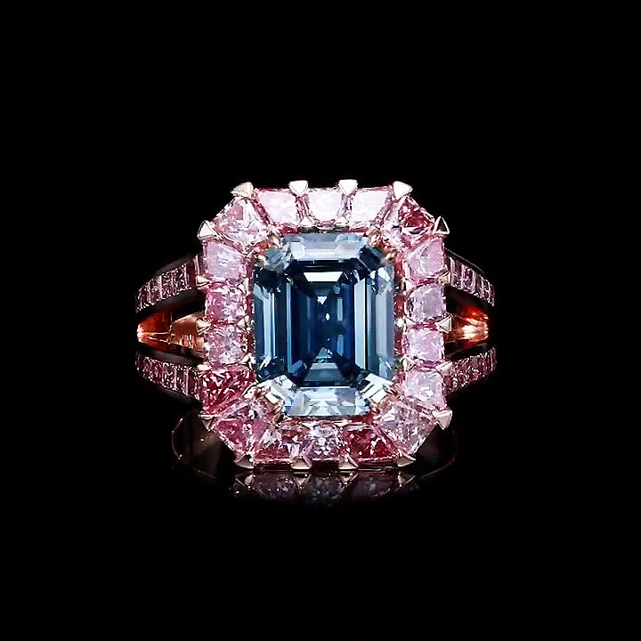 6ct Emerald Cut Aquamarine Sapphire Engagement Ring