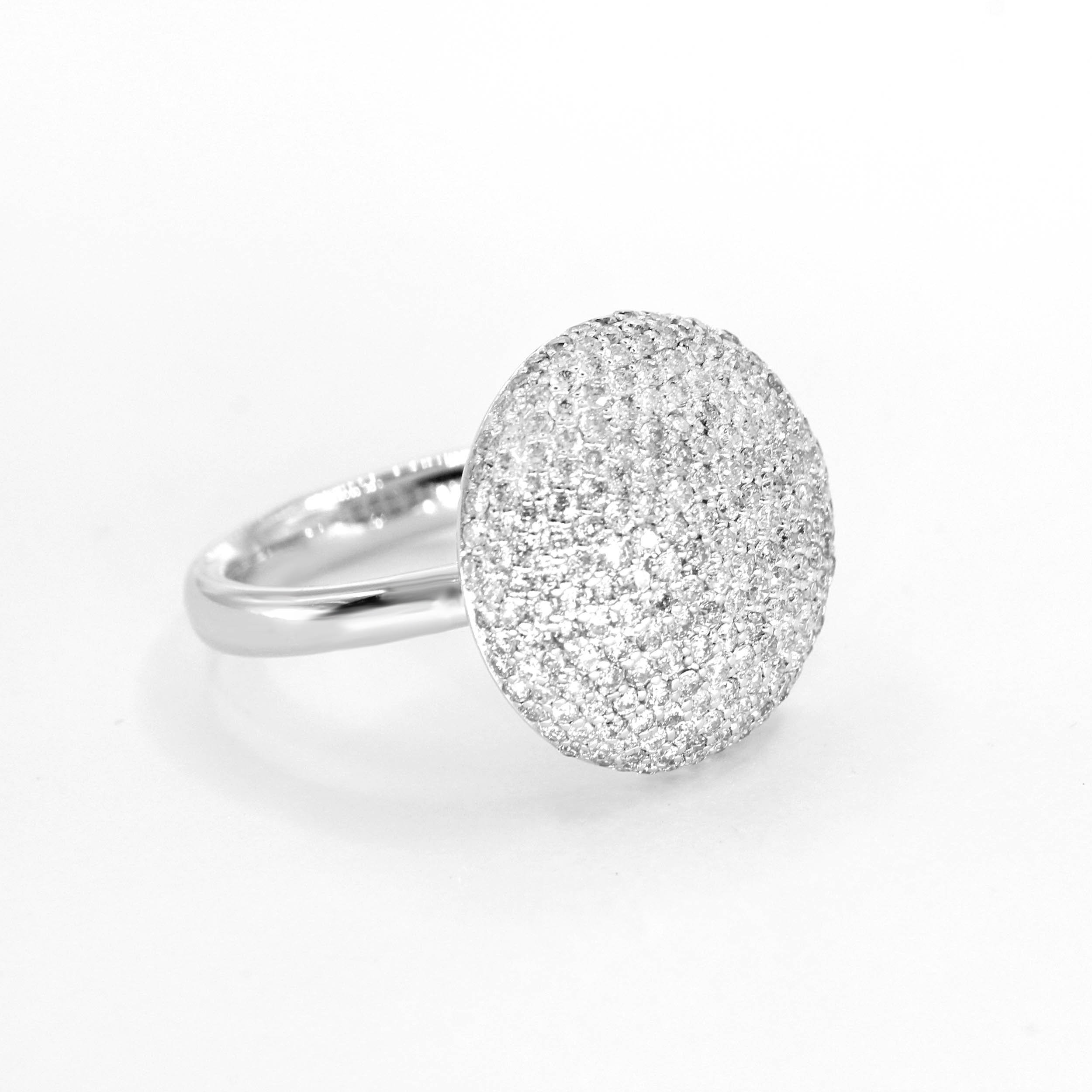 3.41ct Micro-pave Setting Round Cut White Sapphire Eternity Ring