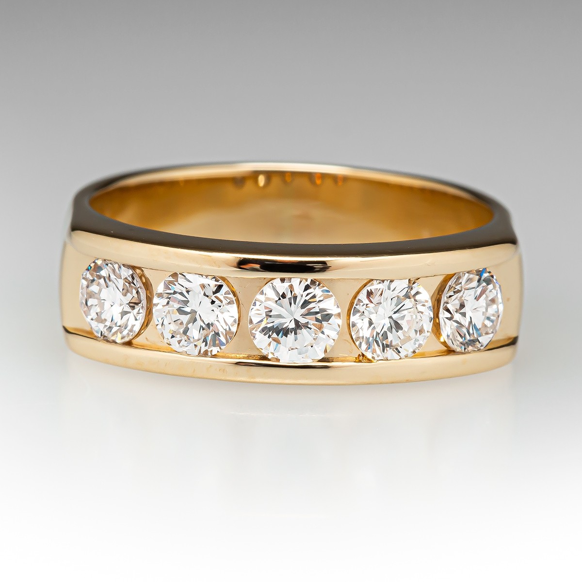 2.5ct Round Cut White Sapphire Half Eternity Ring