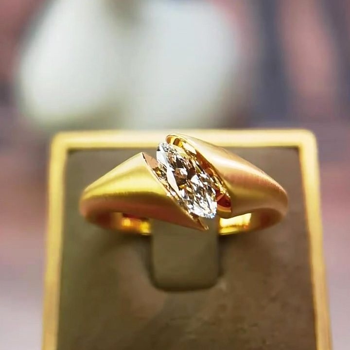 3ct Marquise Cut White Sapphire Engagement Ring