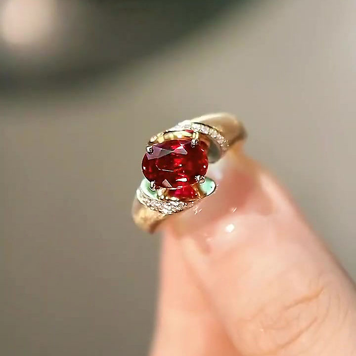 3ct Oval Cut Ruby Sapphire Engagement Ring