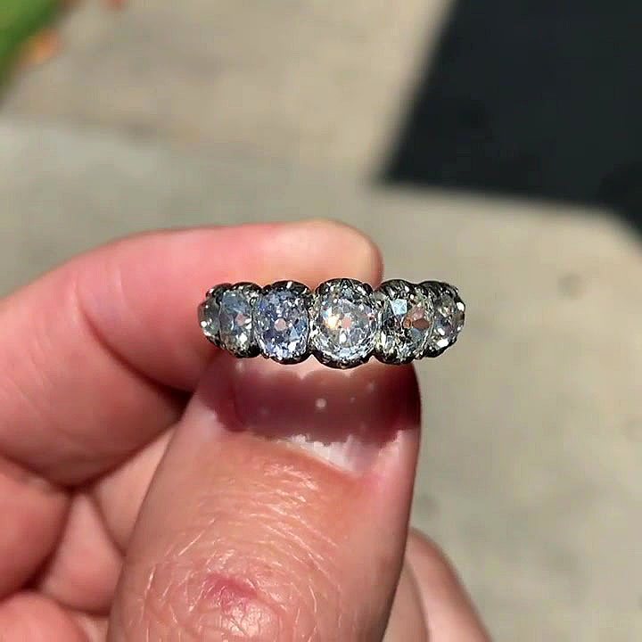 4.55ct Art Deco Round Cut White Eternity Ring