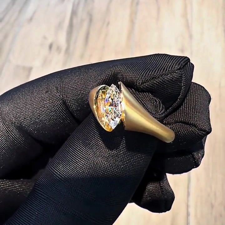 3ct Marquise Cut White Sapphire Engagement Ring