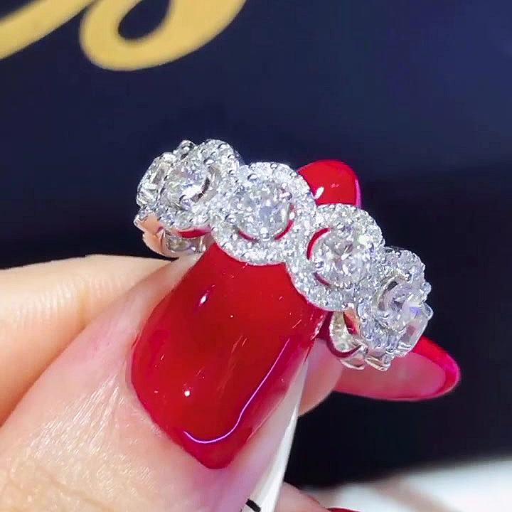 5.25ct Round Cut White Sapphire Eternity Ring