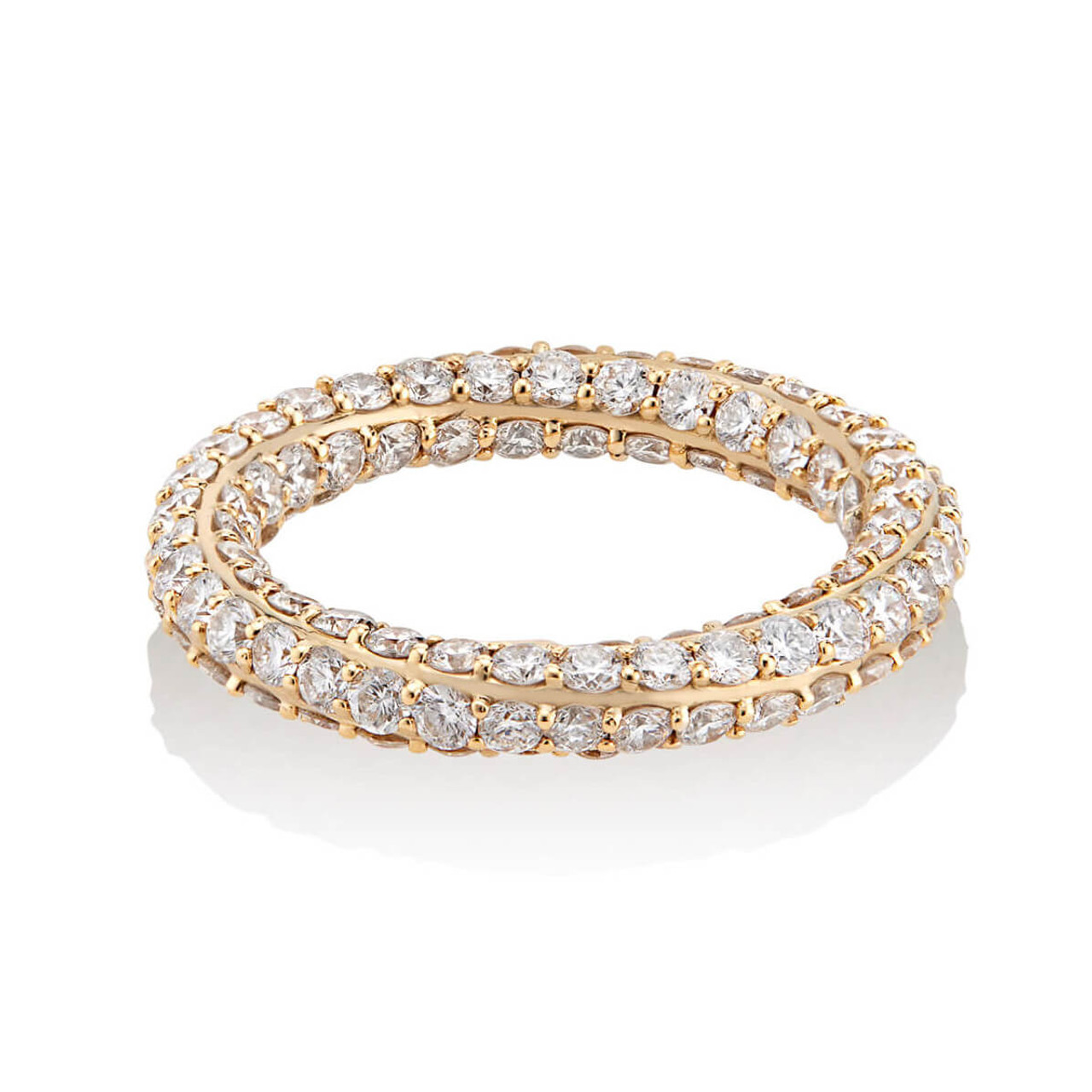 4ct Round Cut White Sapphire Eternity Ring