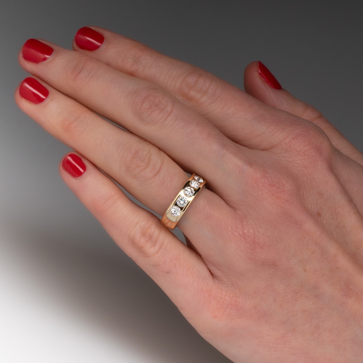 2.5ct Round Cut White Sapphire Half Eternity Ring